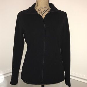Black fleece coat | size small petite